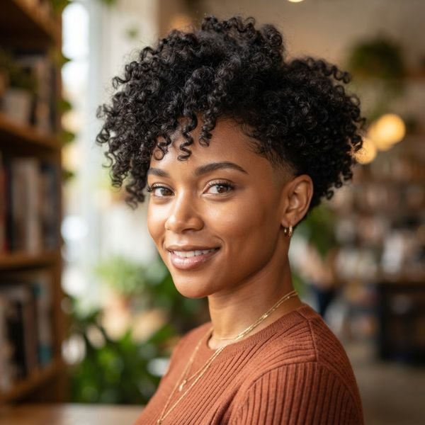 3A Curly Hair With Mid Taper Fade