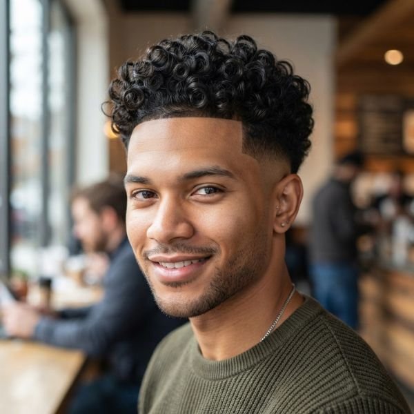 Classic Curly Taper Fade