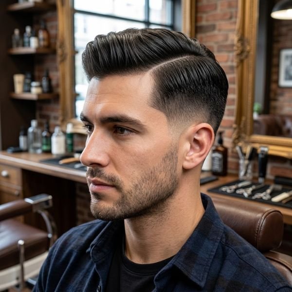 Classic Side Part with Mid Taper Fade