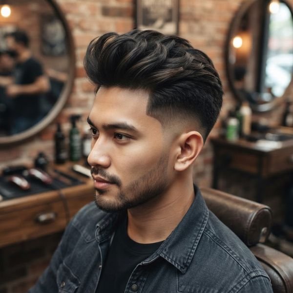Cukuran Taper Fade with Quiff