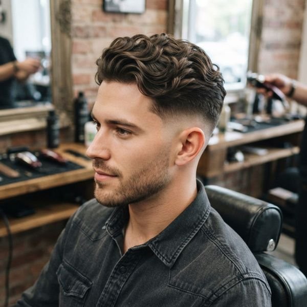 Cukuran Taper Fade with Wavy Hair