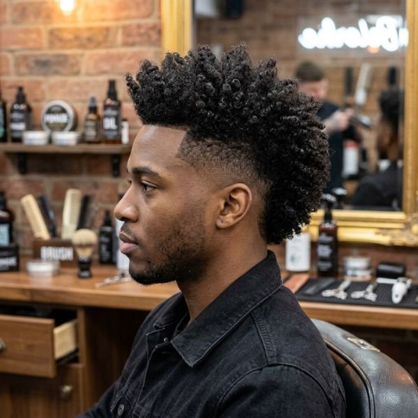 Curly Mohawk With Taper