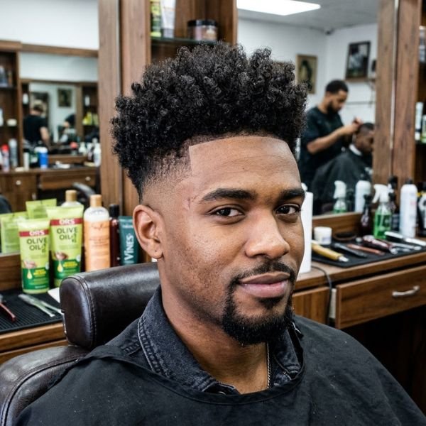 High Taper Fade With Curly Hair