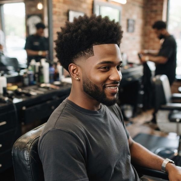 Low Fade Haircut with Afro