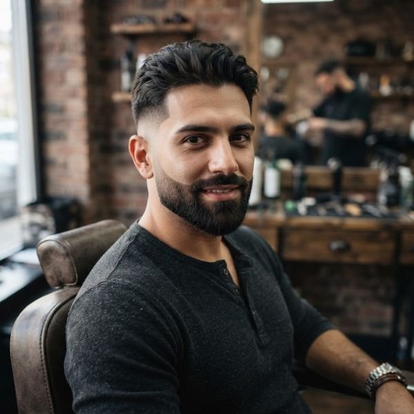 Low Fade Haircut with Beard