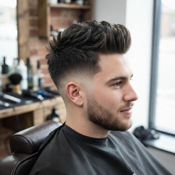 Low Fade Haircut with Faux Hawk