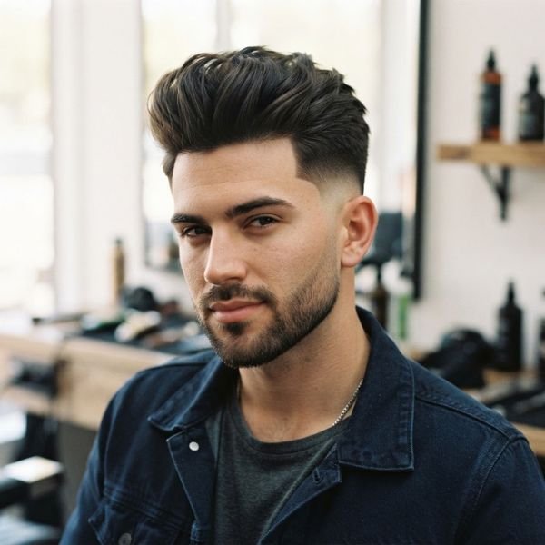 Low Fade Haircut with Quiff