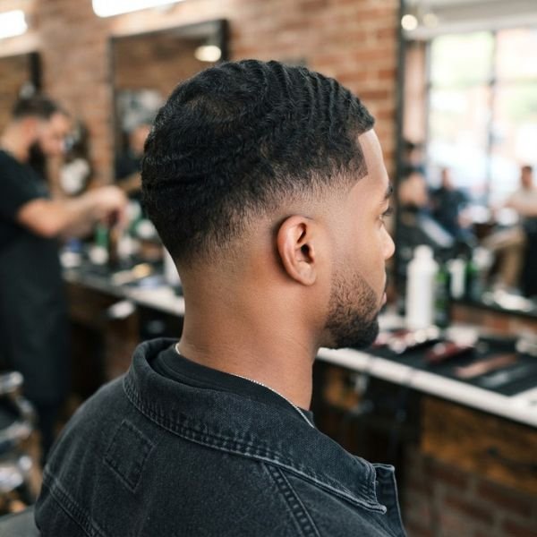 Low Fade Haircut with Wavy Hair