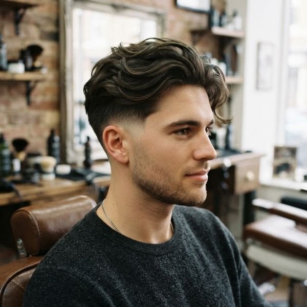 Low Fade with Long Hair on Top