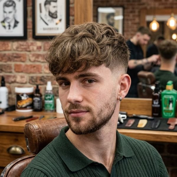 Low Taper Fade With Fluffy Fringe