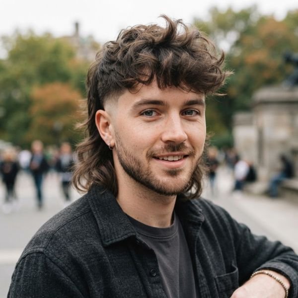 Low Taper Fade With Fluffy Hair and Longer Back