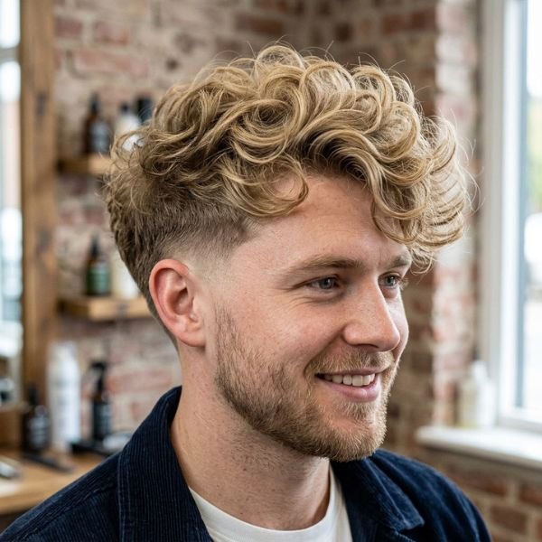 Low Taper Fade With Thick Fluffy Hair