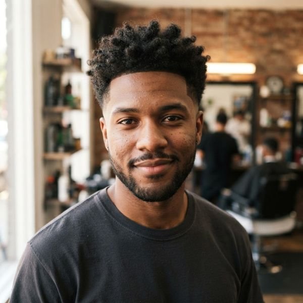 Mid Curly Taper Fade