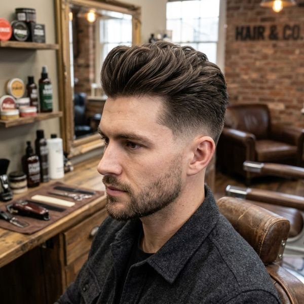Modern Quiff with Mid Taper Fade