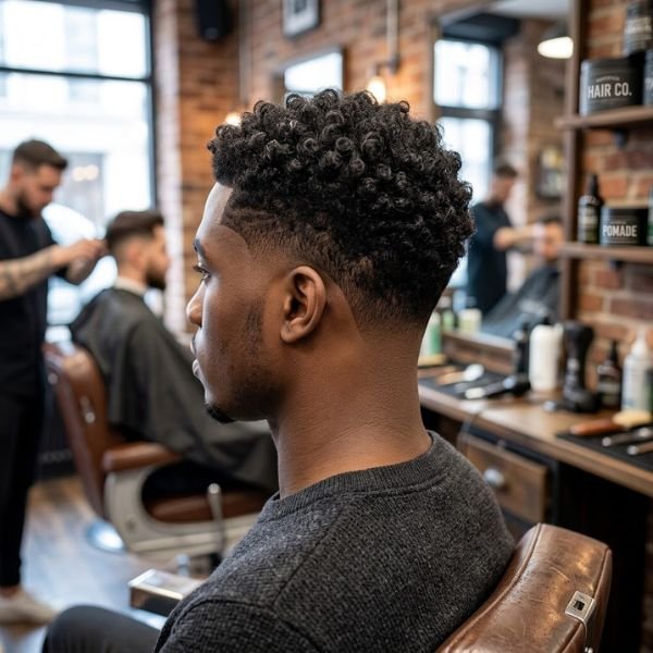 Short Curly Low Taper Fade