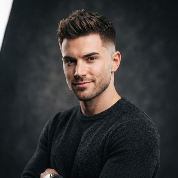 Short Faux Hawk with Low Taper Fade