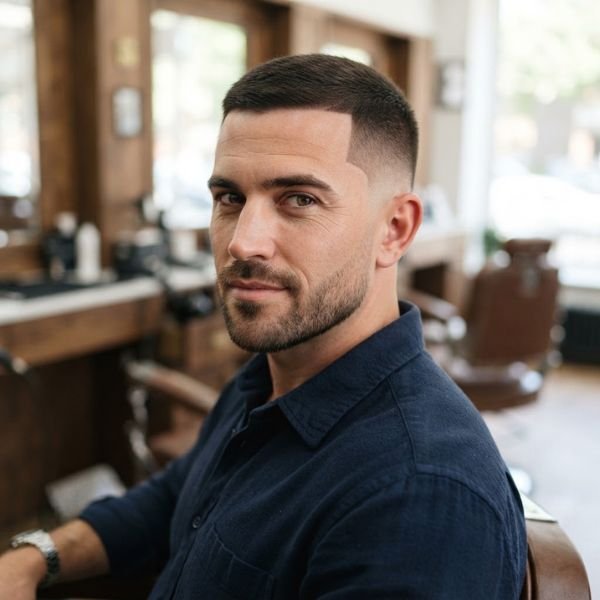 Short Military Haircut with Low Taper Fade