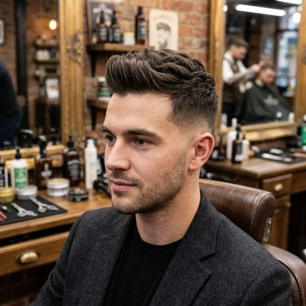 Short Quiff with Low Taper Fade