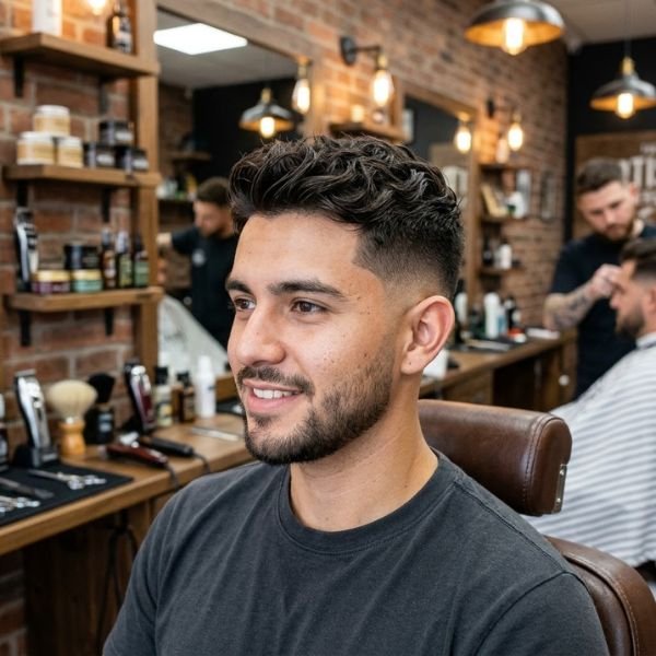 Short Textured Hair with Mid Taper Fade