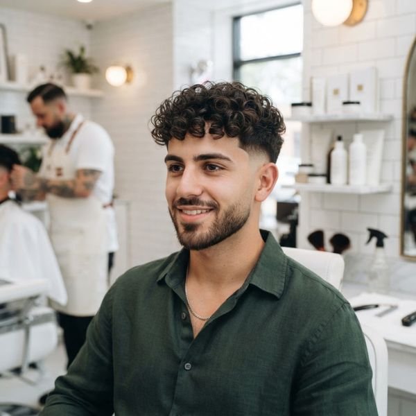 Tight Curly Mid Taper Fade